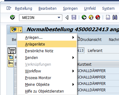 Me23n Anzeige Einer Bestellung
